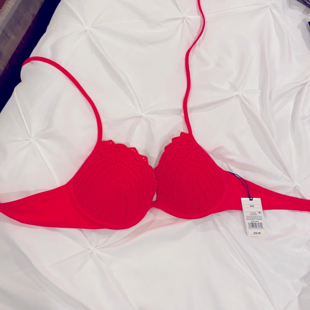 Shape & shore brand knit push-up bikini top
